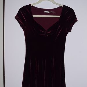 Burgundy Velvet Dress